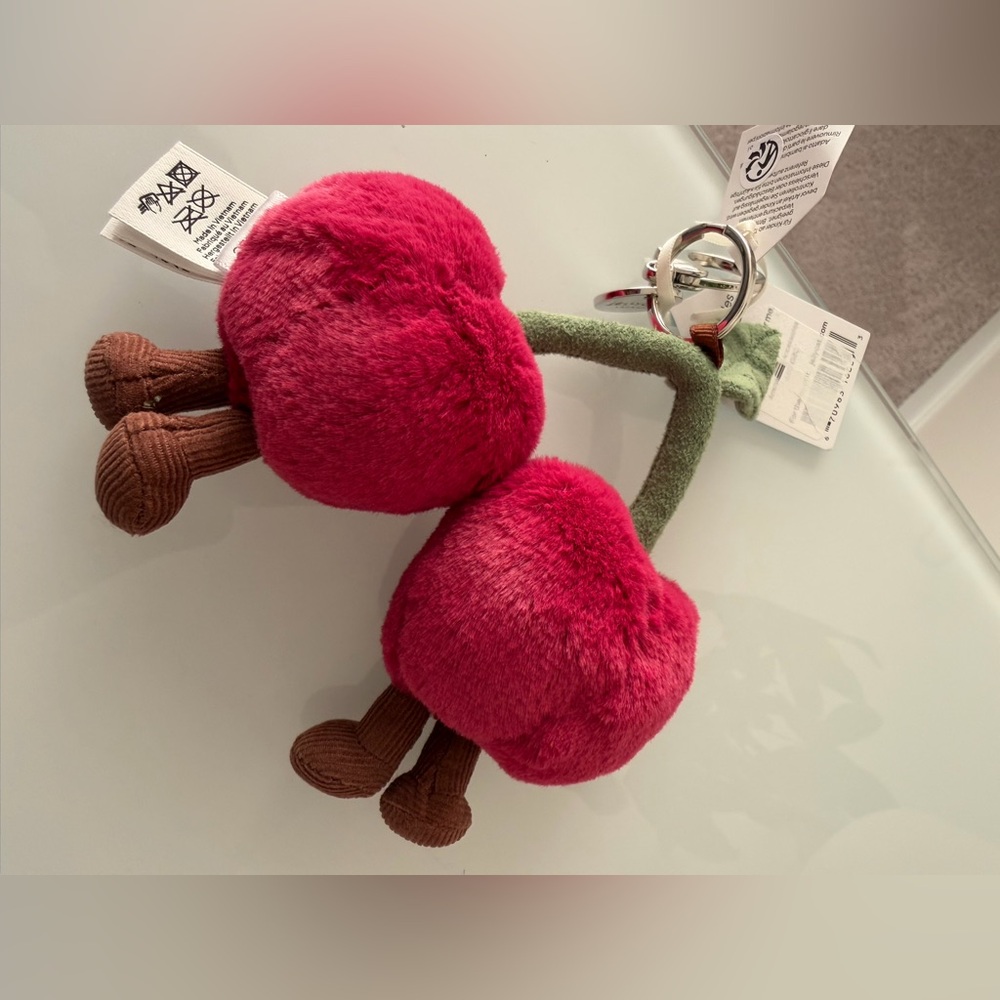 Jellycat Cherry Plush Keychain bag charm - Picture 5 of 5